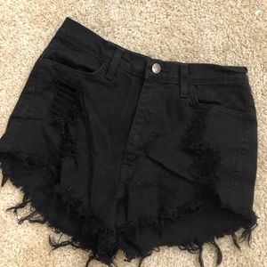 Black Jean Shorts